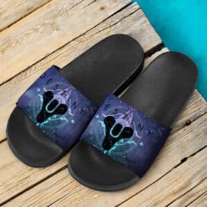 Destiny Vibrant Artwork Violet Slide Sandals