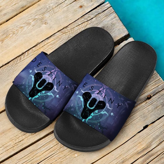 Destiny Vibrant Artwork Violet Slide Sandals
