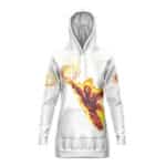Fantastic Four Human Torch White Hooded Sweatshirt Dress