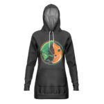 Green Arrow And Deathstroke Logo Black Hoodie Dress