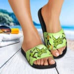 Jet Grind Radio Graphic Art Green Slide Sandals