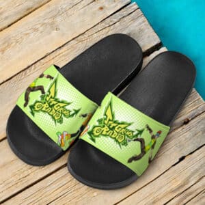 Jet Grind Radio Graphic Art Green Slide Sandals
