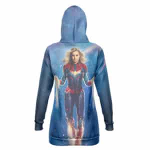 Powerful Superhero Captain Marvel Brie Larson Hoodie Dress