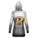 Robin Logo Art Grunge Gray Hooded Sweatshirt Dress
