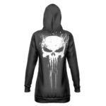 The Punisher Grunge Skull Symbol Black Hoodie Dress