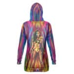 WW2 Golden Wonder Woman Vibrant Hooded Sweatshirt Dress