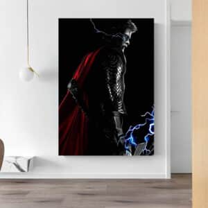 God Of Thunder Thor Silhouette Wall Canvas