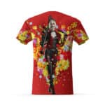 DC Comics Harley Quinn Floral Art Red T-Shirt