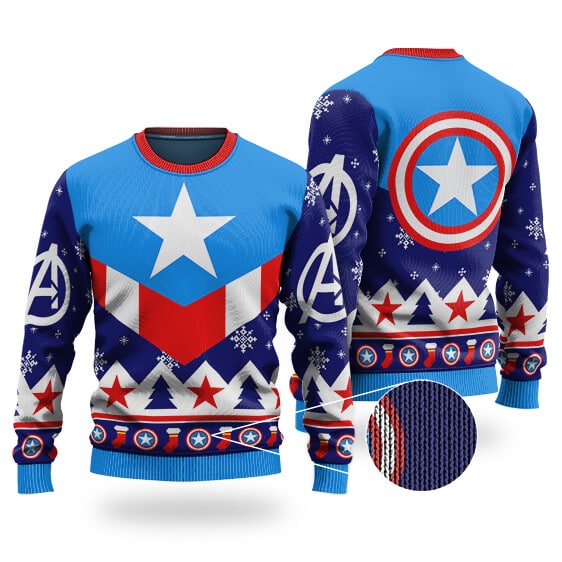 Dope Captain America Ugly Christmas Sweater