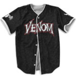 Venom Face Silhouette Logo Baseball Jersey