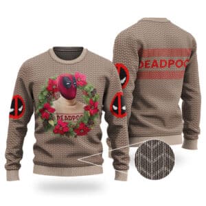 Deadpool Christmas Wreath Ugly Sweatshirt
