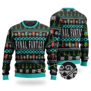 Final Fantasy Pixel Art Ugly Xmas Sweatshirt