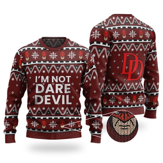 I'm Not Daredevil Maroon Ugly Xmas Sweater