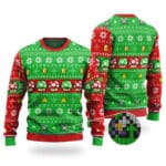 Mario Bros Red Green Shroom Ugly Xmas Sweater