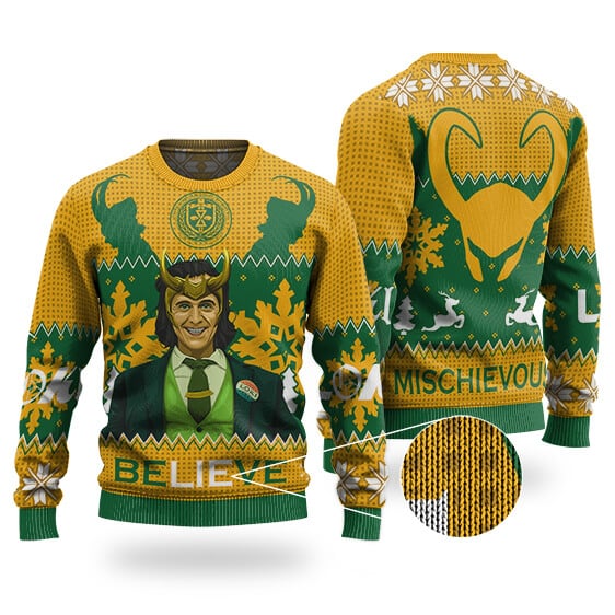 Vote Loki BeLIEve Ugly Christmas Sweatshirt