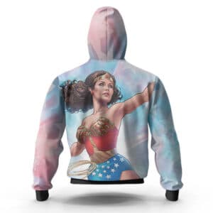 Wonder Woman Vibrant Pastel Art Zip Up Hoodie