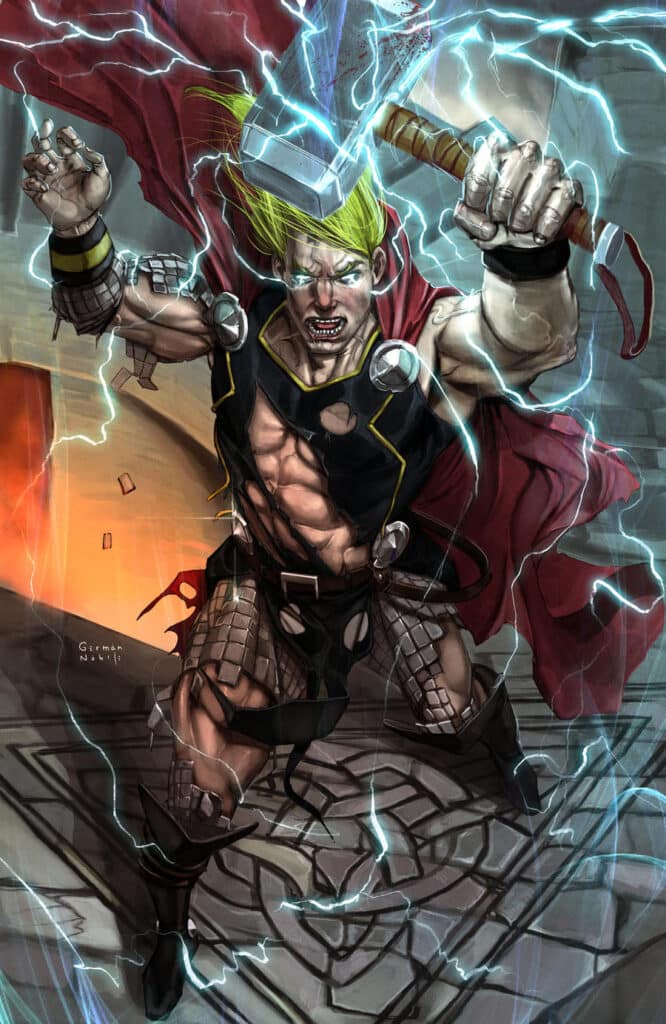 Battle-Damaged Thor Marvel Fan Art