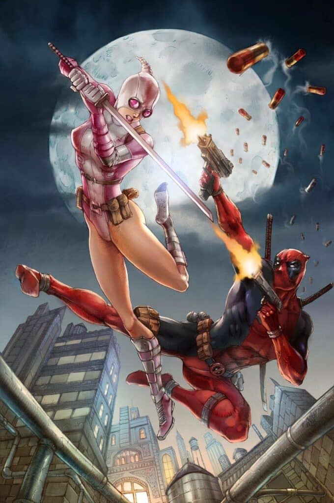 Deadpool vs Gwenpool Marvel Fan Art.