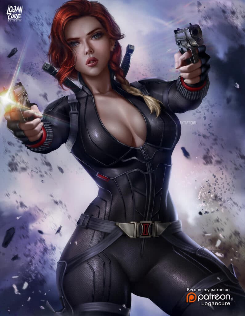 Scarlett Johansson Black Widow 3D Marvel Fan Art