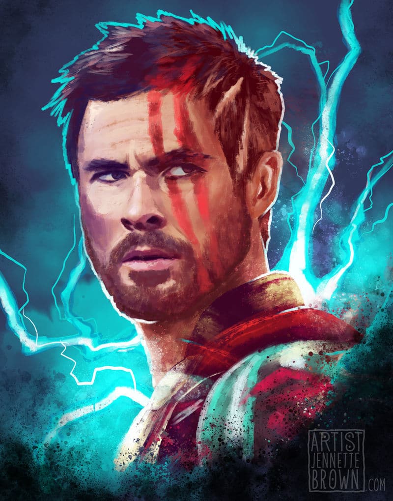 Chris Hemsworth as Thor Marvel Fan Art