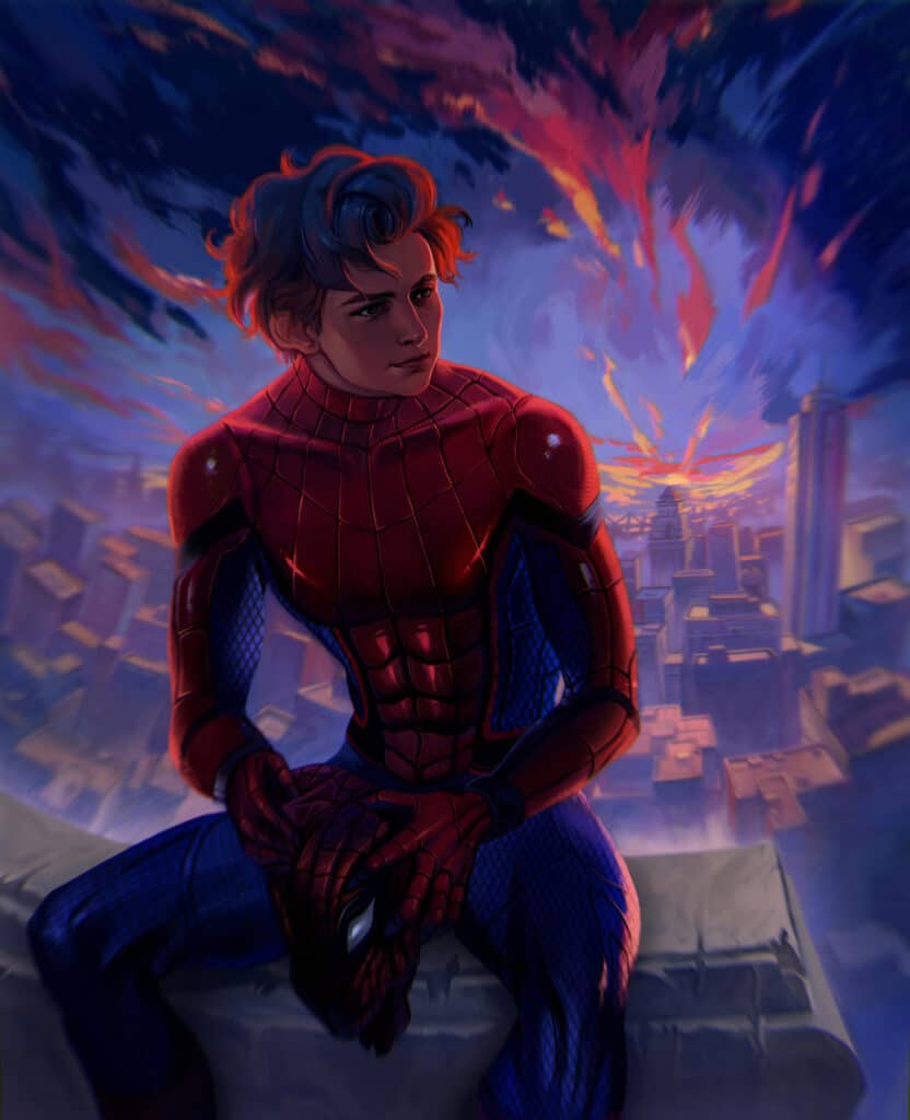 Melancholic Peter Parker Marvel Fan Art