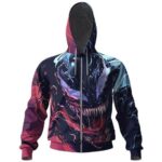 Marvel Venom Red and Blue Artwork Zip Hoodie