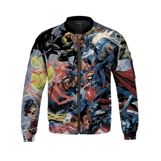 All-Over Justice League Battle Scene Bomber Jacket for Kids