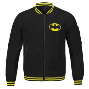 Batman Black and Yellow Gotham Kids Bomber Jacket