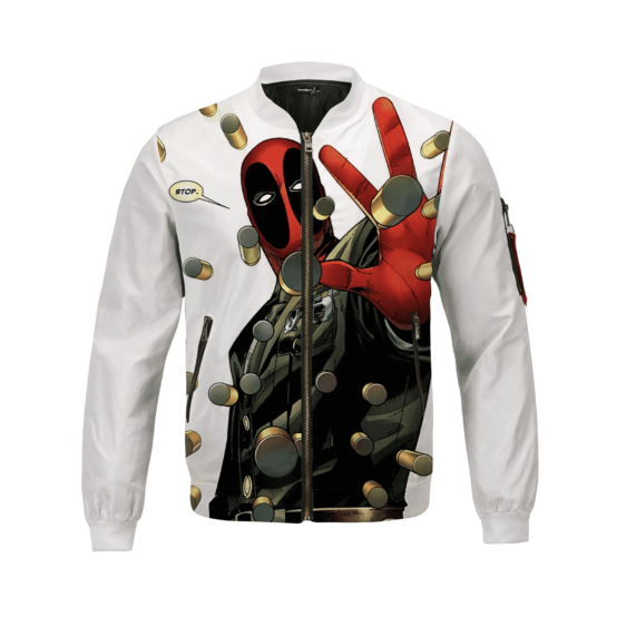 Deadpool Bullet-Stopping White Bomber Jacket for Children