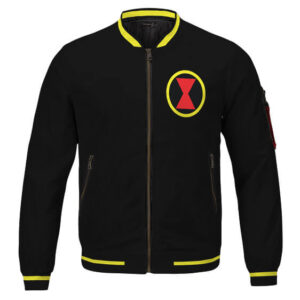 Fearsome Black Widow Red and Yellow Bomber Jacket for Kids