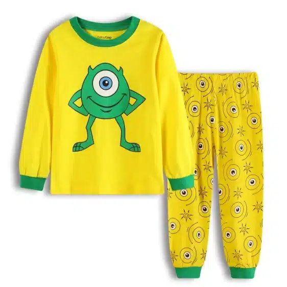 Adorable Mike Wazowski Yellow Pajama Set for Children