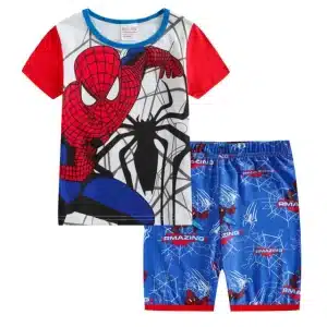 Amazing Spider-Man Web Crawler Kids Pajama Set with Blue Shorts