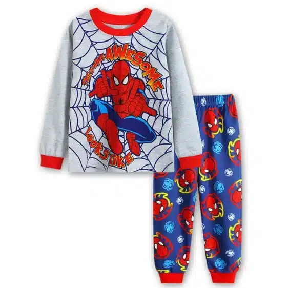 Awesome Spider-Man Web Graphic Pajama Set for Kids