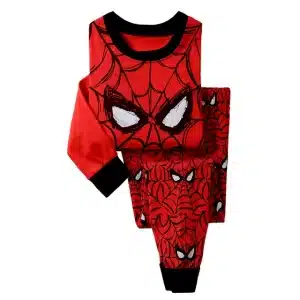 Bold Red Spider-Man Web Eyes Kids Pajama Set