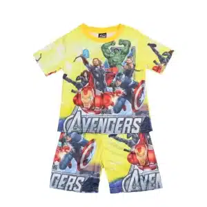 Bright Yellow Marvel Avengers Pajama Set for Boys