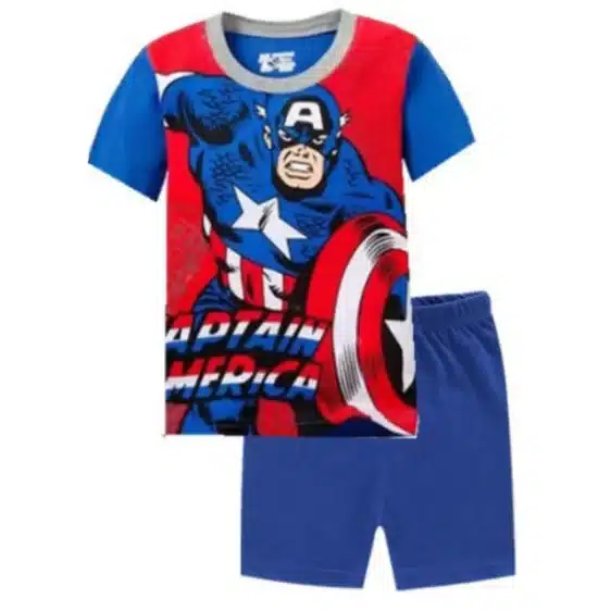 Classic Captain America Summer Pajama Set for Kids