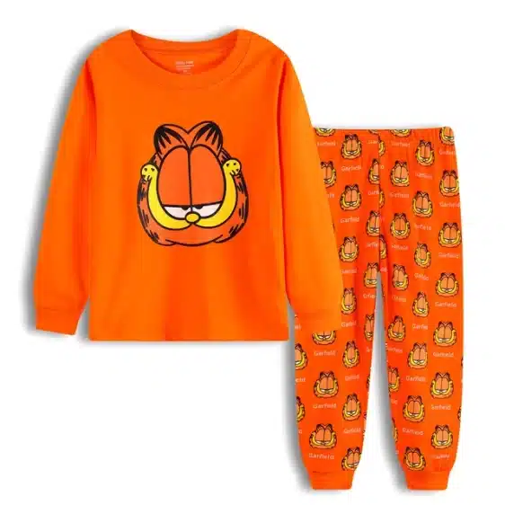 Cozy Garfield Fun Cat Orange Kids Pajama Set