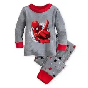 Gray and Red Spider-Man Star Print Pajama Set for Children