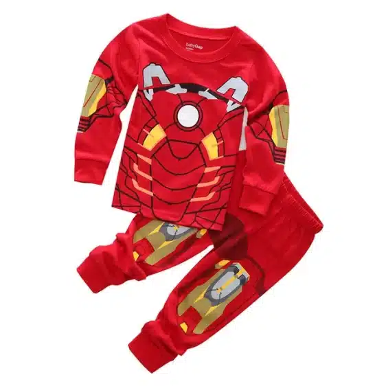 Red Iron-Man Armor Inspired Pajama Set for Kids