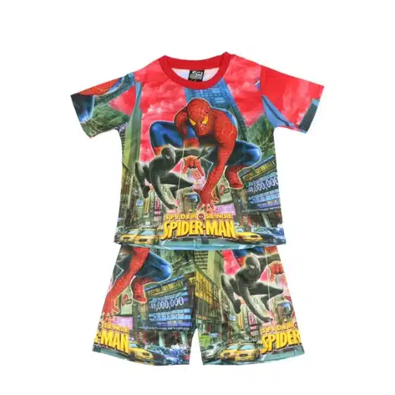 Red Spider-Man Cityscape Pajama Set for Children