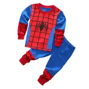 Red and Blue Spider-Man Web Pajama Set for Children