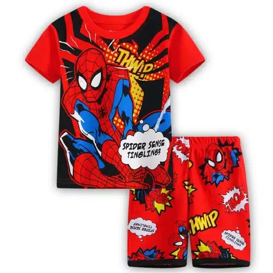 Spider-Man Comic Style Kids Pajama Set for Summer