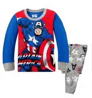 Vintage Captain America Shield Pajama Set for Children