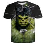 Angry Hulk Smash Shattered Glass Graphic Boys' T-shirt