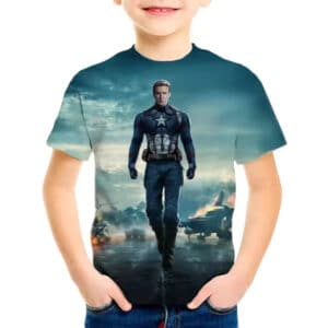 Captain America Steve Rogers Heroic March Boys' T-shirt