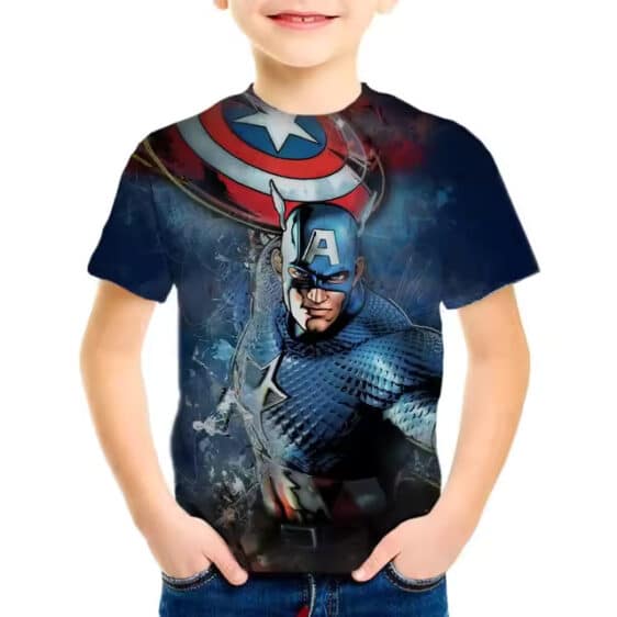 Captain America Vibrant Shield Blue Children's T-shirt