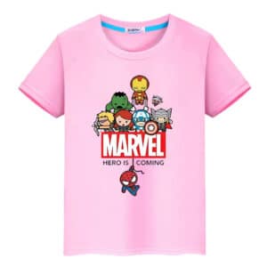 Chibi Marvel Characters Hero Is Coming Children's T-shirt