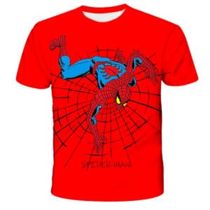 Classic Spider-Man Comic Web Action Red T-shirt for Boys