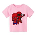 Funny Spider-Man and Deadpool Chibi Selfie Kids T-shirt