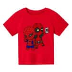 Funny Spider-Man and Deadpool Chibi Selfie Kids T-shirt